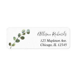 Eucalyptus simple modern greenery label