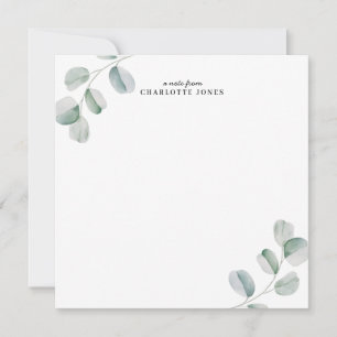 Eucalyptus Simple Personalized Note Card