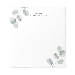 Eucalyptus Simple Personalized Notepad