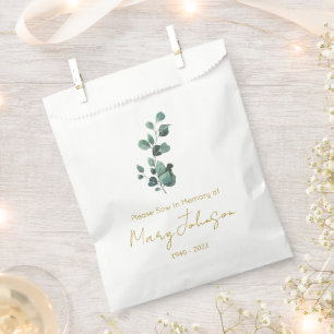 Eucalyptus Simple Seed packet Funeral Favor Bag