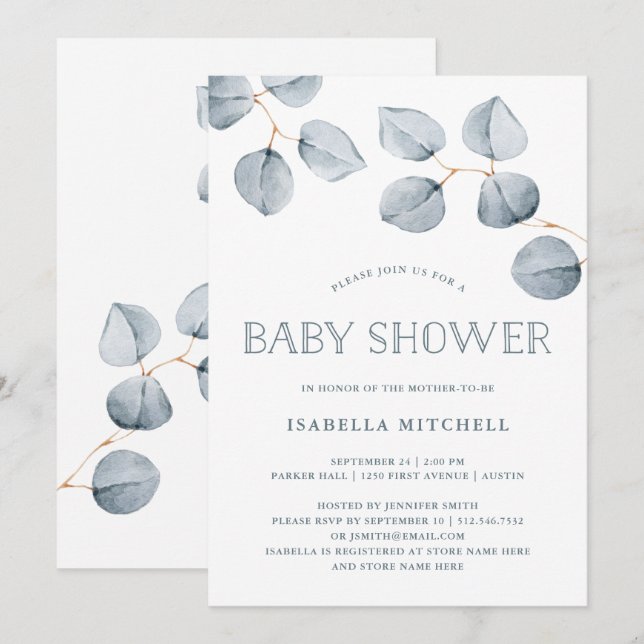 Eucalyptus Simplicity | Baby Shower Invitation (Front/Back)