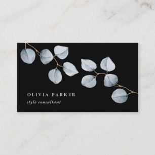 Eucalyptus Simplicity Black Business Card