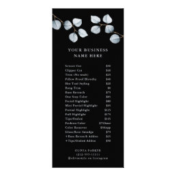 Eucalyptus Simplicity | Black Price List Service Rack Card