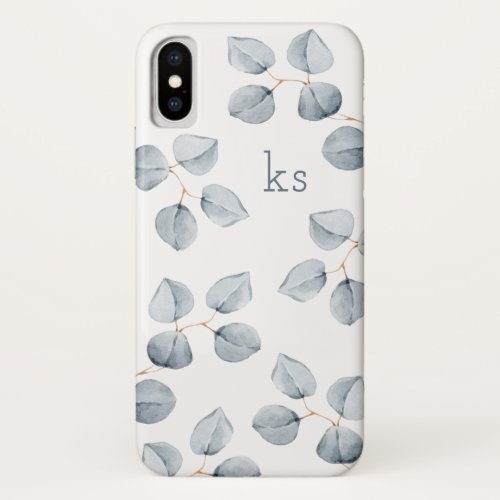 Eucalyptus Simplicity  Monogram iPhone X Case