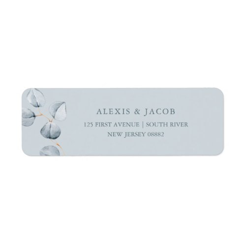 Eucalyptus Simplicity  Soft Blue Gray Label