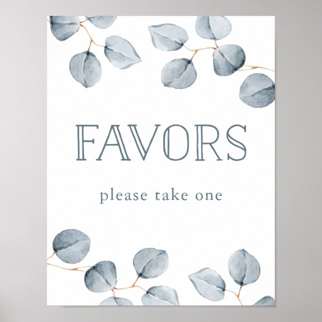 Eucalyptus Simplicity | Wedding Favors Poster (Front)