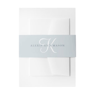 Eucalyptus Simplicity Wedding Monogram Invitation Belly Band