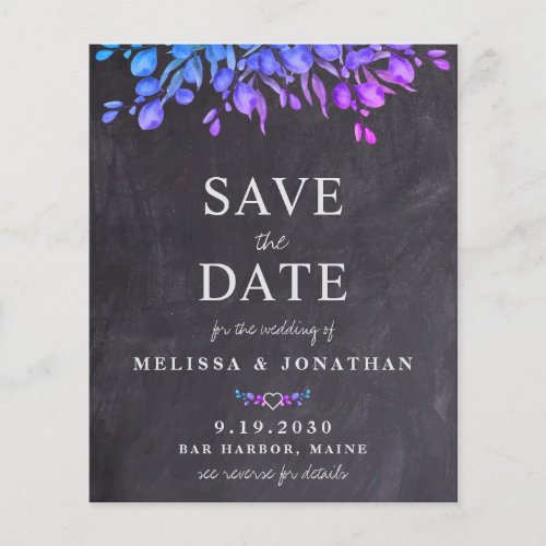 Eucalyptus Slate QR Code Wedding Save The Date Inv