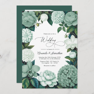 Eucalyptus Soft, Mint Frost & Snowdrop Wedding Invitation