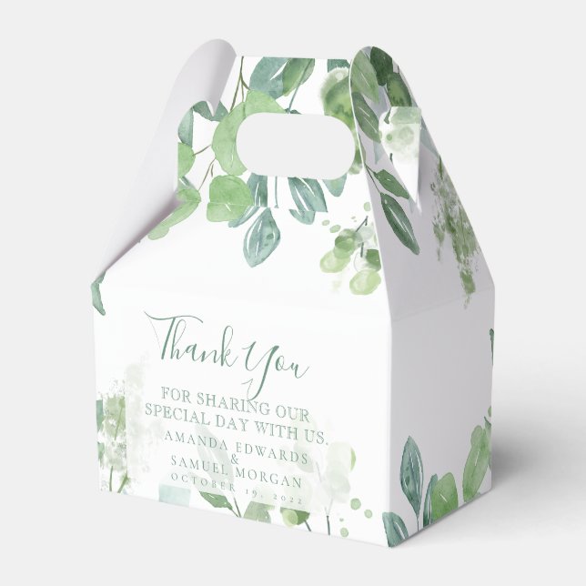 Eucalyptus Sophisticated Wedding Wedding Favor Box (Front Side)