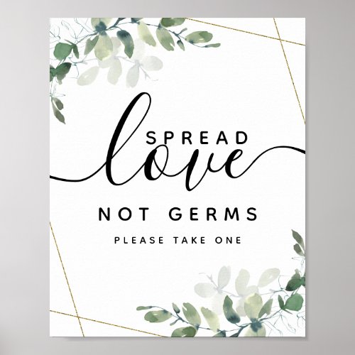 Eucalyptus Spread Love Not Germs Hand Sanitizer  P Poster