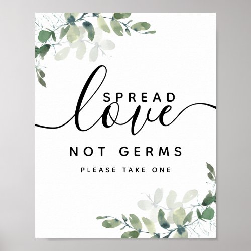 Eucalyptus Spread Love Not Germs Hand Sanitizer  Poster