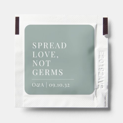 Eucalyptus  Spread Love Not Germs Wedding Hand Sanitizer Packet