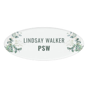 Eucalyptus Style  Name Tag