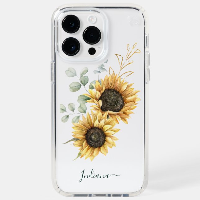 Eucalyptus Sunflower Bridal Shower Script Speck iPhone Case (Front)