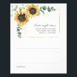 Eucalyptus Sunflower Date Night Ideas Card Flyer<br><div class="desc">Budget Sunflower Eucalyptus Floral wedding date night ideas cards. Create a modern Sunflower Floral Bridal Shower date night ideas card with this cute template featuring beautiful rustic floral bouquet with modern simple typography. TIP: Matching wedding suite cards like RSVP, wedding programs, banners, tapestry, gift tags, signs, and other wedding keepsakes...</div>