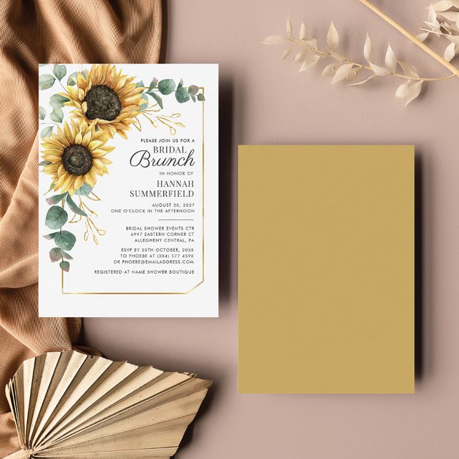 Eucalyptus Sunflower Floral Bridal Brunch Invitation (Creator Uploaded)