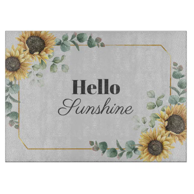 Discover Eucalyptus Sunflower Floral Bridal Shower Cutting Board