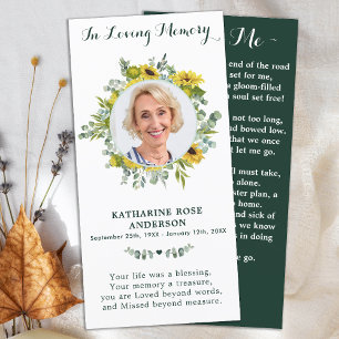 Eucalyptus Sunflower Memorial Photo Funeral Prayer