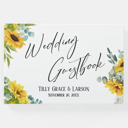 Eucalyptus Sunflowers Handwriting Guestbook