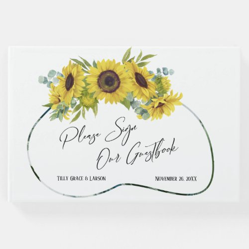 Eucalyptus Sunflowers Handwriting Guestbook