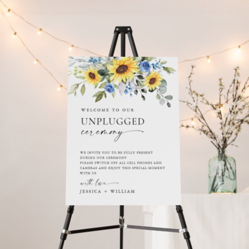 Eucalyptus Sunflowers Unplugged Wedding Ceremony Foam Board