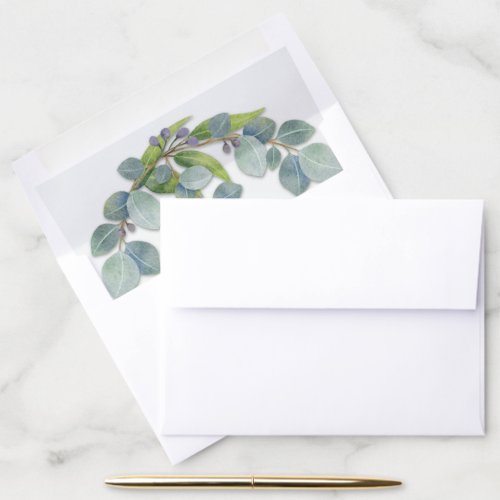 Eucalyptus Swag Wedding Envelope Liner