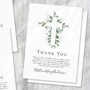 Eucalyptus Sympathy Funeral Thank You Card