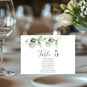 Eucalyptus Table Number 5 Wedding Seating