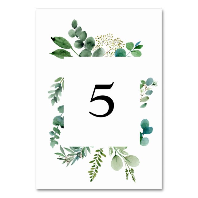 Eucalyptus Table Number 5 Weddings (Front)