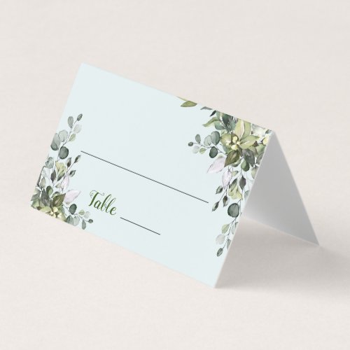 Eucalyptus Table Number and Name Place Cards