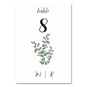 Eucalyptus Table Number Card   Wedding