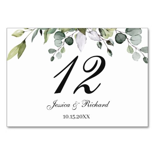 Eucalyptus Table Number Seating Place Card
