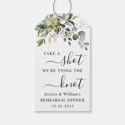 Eucalyptus Take a Shot Were Tying the Knot Gift Tags