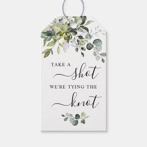 Eucalyptus Take a Shot Were Tying the Knot Gift Tags