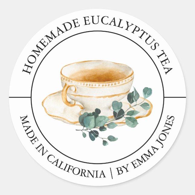 Eucalyptus Tea Modern label (Front)