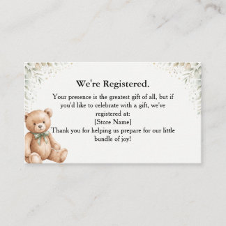 Eucalyptus Teddy Bear Gift Registry Card