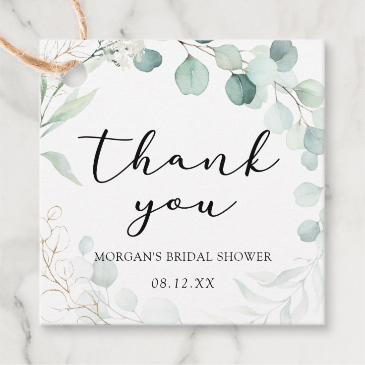 Eucalyptus Thank You Favor Tag Zazzle