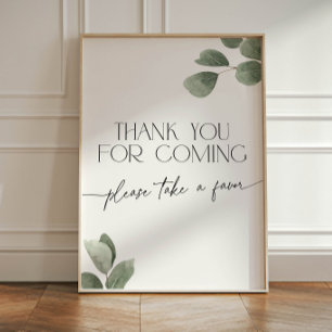 Eucalyptus Thank You for Coming Pedestal Sign