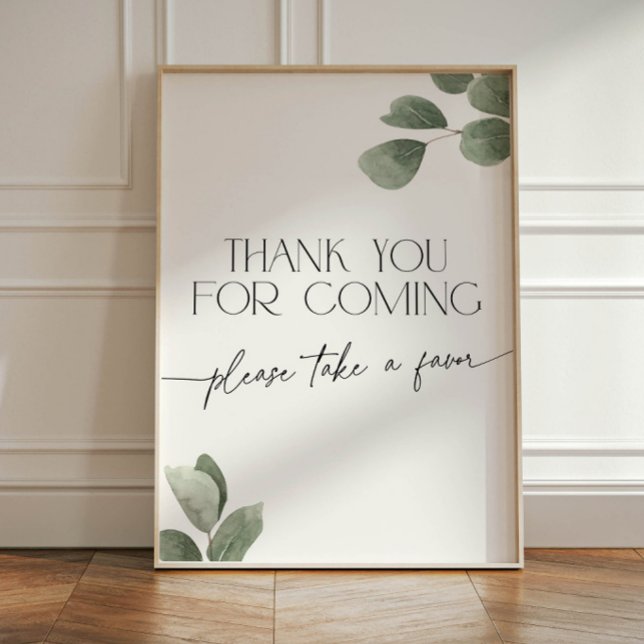 Eucalyptus Thank You for Coming Pedestal Sign (Creator Uploaded)