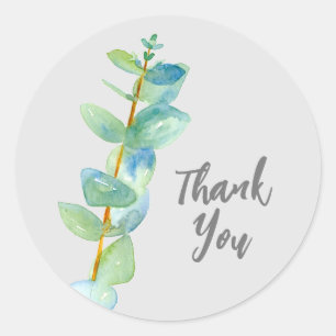 Eucalyptus Thank You Herb Business Classic Round Sticker