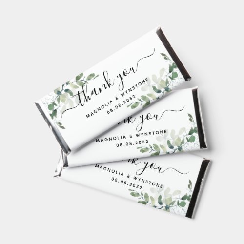 Eucalyptus Thank You Script Wedding  Hershey Bar Favors