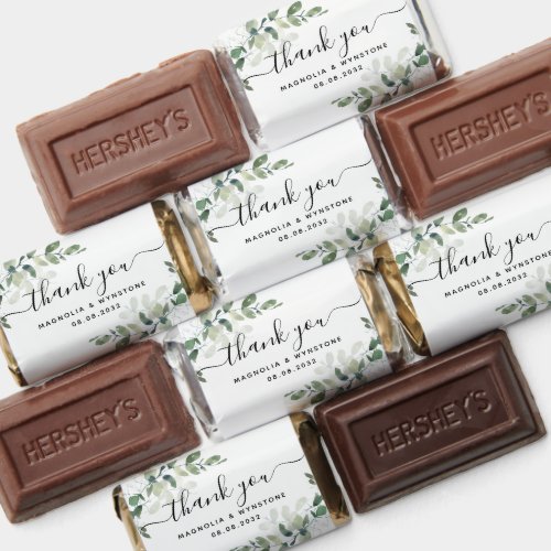 Eucalyptus Thank You Script Wedding Hersheys Miniatures