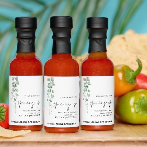 Eucalyptus Thanks for Spicing Up Wedding Day Hot Sauces