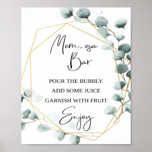 Eucalyptus Themed Mom-osa Bar Sign