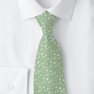 Eucalyptus Tiny Flowers Neck Tie