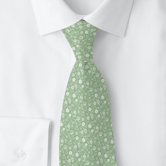 Eucalyptus Tiny Flowers Neck Tie (Creator Uploaded)