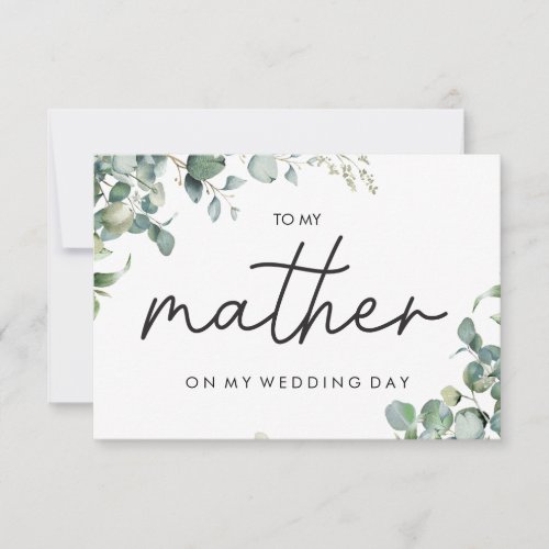 Eucalyptus To my mother on my wedding day card