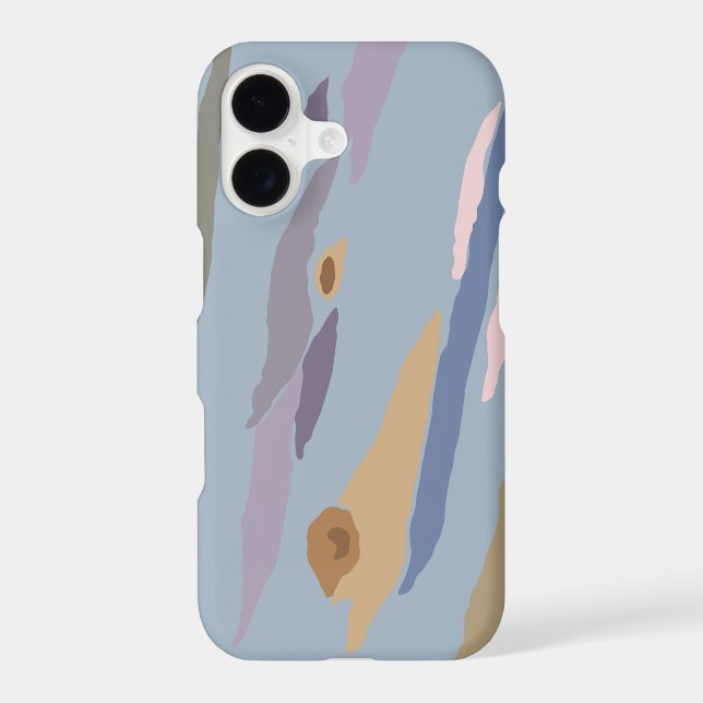 Eucalyptus Tree Bark Blue Iphone Case (Back)
