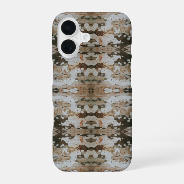Eucalyptus Tree Bark Photo Closeup With Pattern Iphone Case (Back)